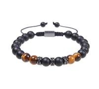 Amusingtao 8mm Tiger Eye Bracelet for Men, Adjustable Mens Beaded Bracelet or Good Luck & Blessings- Natural Stone Bracelets for Him Dad Son Husband Brother Boyfriend Birthday Christmas Presents