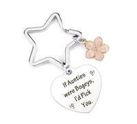 Amusingtao Funny Auntie Gifts Keyring, Stainless Steel Auntie Birthday Gifts - Perfect for Mother's Day, Christmas & Special Occasions- If Aunties Were Bogeys I'd Pick You