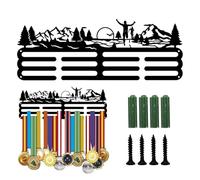 Amusingtao Running Medal Hangers, Medal Holder Display Rack for Awards Ribbons, 40x15cm Mountain Trees Metal Hanging Awards Iron Small Mount Decor for Any Sports Football Gymnastics Swimming Medalist