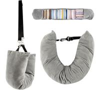 Amusingtao Stuffable Neck Pillow for Travel - Adjustable Pillows You Fill with Clothes - Space-Saving Neck Pillow for Travel by Plane/Car/Train (COLOR:Grey)