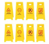 AMUSLESUR 8pcs Miniature Traffic Signs for Educational Interactive Safety Small Roadblock Models for Teaching Traffic Awareness and Engagement