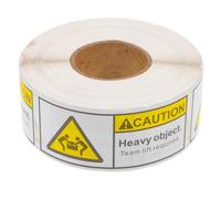 AMUSLESUR Heavy Object Warning Label Stickers Adhesive Box Labels Per Roll for Shipping Packing Team Lift Caution Stickers for Moving Boxes Heavy Package Over