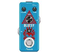 Amuzik Guitar Bluesy Pedal Vintage Blues Style Distortion Effect Pedal Wide Range Frequency Response With Mini Size True Bypass