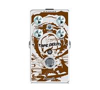 Amuzik Tape Delay Guitar Effects Pedal Mini Size with Art Design for Electric Guitar and Bass, Brown and white