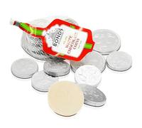 AMvic Silver Chocolate Coins Pack of 3 x 60g White Chocolate Coins - Christmas Chocolate Coins for Stocking Fillers, Secret Santa, Christmas Gifts - Silver Foil Individually Wrapped Chocolate Treats