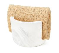 Amviner Diatomite Sponge Holder for Kitchen Sink Counter, Quick Drying, Fast Water Absorbent Stone Tray, 1 Slot Dish Sponge Rack, Kitchen Organizer, White Marble Pattern