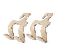 AMVOYOA 【2021 Upgraded Car Purse Hook, 2 in 1 Car Seat Headrest Hooks Durable Hanger Storage Holder Leather Organizer for Hanging Grocery Bags, 2 Pack, Beige