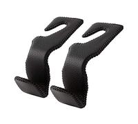 AMVOYOA Headrest Hooks for Car, Back Seat Organizer Black Leather Hanger Holder Hook, for Hanging Purses and Bags and Coats, Pack of 2
