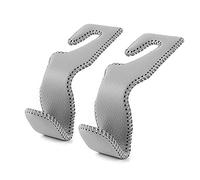 AMVOYOA Headrest Hooks for Car, Back Seat Organizer Gray Leather Hanger Holder Hook, for Hanging Purses and Bags and Coats, Pack of 2