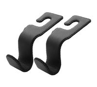 AMVOYOA U-Shaped Car Leather Hooks - Car Purse Holder, Headrest Hooks for Car, Back Seat Organizer - Elevate Your Travel Experience!(Black)