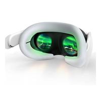 AMVR Face Cover Compatible with Meta/Oculus Quest 3 Headset Accessories, Comfy Silicone Face Cushion Pad Fits Facial Interface, Sweatproof VR Mask to Enhance Your Gaming Experience (White face cover)