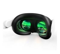 AMVR Face Cover Compatible with Meta/Oculus Quest 3 Headset Accessories, Comfy Silicone Face Cushion Pad Fits Facial Interface, Sweatproof VR Mask to Enhance Your Gaming Experience (Black face cover)