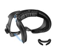 AMVR FC4M Magnetic Face Pad Only Compatible with Meta Quest 3 Accessories | Facial Interface with 2 Cushion - Soft PU＆Ice Silk(Curve Ventilation) Better for VR Halo/Fan Head Strap, Knob Adjustable FOV