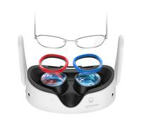 AMVR Glasses Spacer Compatible with Quest 3s/Quest 2/Quest 1/Rift S/Go, Lens Protector Accessories Myopia Glasses from Scratching VR Headset Lens (Black + Red&Blue)(NOT FOR Q3)