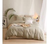 AMWAN Taupe Duvet Cover Twin Size - Soft Khaki Tan Modern Style 3-Piece Comforter Cover Set With Zipper Closure - Boho Bedding Set (68"x86") With 2 Pillowcases