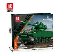 Reobrix Tank Building Toy Set for Adults, 1:28 Scale WW2 Military AMX-13 Light Armed Battle Tank, 77033 World of Tanks Licensed War Hobby Fans War Vehicle Gift for Boys Man (1037 PCS)