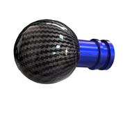 Amxaqjc Carbon Color Shift Knob Round Ball Universal Gear Stick Leather Shifter Handle Transmissions for Most Manual Cars Truck Gear Stick Cover Head(8cm Blue)