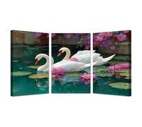 AMXBZC 3 Piece Landscapes Wall Art Prints Cute Animals Flowers Mountain Themed Wall Decor,for Home Art Prints and Botanical Decor for Bedroom(White 75)-60x80cmx3 Framed