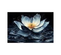 AMXBZC Abstract landscape Wall Art Graffiti Flowers In Water Modern Farmhouse Decor, Botanical Picture Prints Artwork, for Living Room Bedroom Posters Pictures(White 32)-80x120cm Unframed
