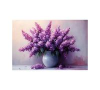 AMXBZC Abstract Plant Canvas Wall Art Retro Cute Wildflowers Simple Bohemia Decor Prints Artworks- for Bathroom Bedroom, floral Neutral Posters Pictures(Purple 45)-30x40cm Unframed