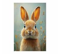 AMXBZC Animals Canvas Wall Art Picture Brown Rabbit Painting Modern Artwork -Small Pop Art Wall Decor Pictures Painting -for Bathroom Bedroom(Brown)-50x70cm Unframed