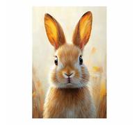 AMXBZC Animals Canvas Wall Art Picture Brown Rabbit Painting Modern Artwork -Small Pop Art Wall Decor Pictures Painting -for Bathroom Bedroom(Brown)-40x60cm Unframed