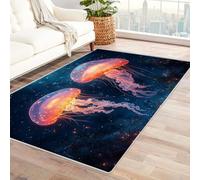 AMXBZC Area Rug for Living Room Beautiful Marine Creatures Vintage Soft Bedroom -Washable Carpet for Dining Room Living Room Bedroom Office Under Table Home Decor(pink)-210x300cm