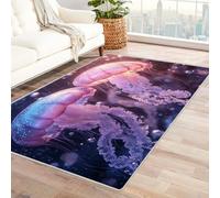 AMXBZC Area Rug for Living Room Cute Marine Creatures Pattern Vintage Soft Bedroom -Washable Carpet for Dining Room Living Room Bedroom Office Under Table Home Decor(purple)-240x300cm