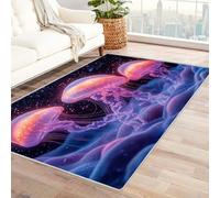 AMXBZC Area Rugs for Bedroom Living Room Beautiful Marine Creatures Washable Abstract Large Soft Indoor - Modern Low Pile Carpet for Bedroom Room Farmhouse Home Office(purple)-150x210cm