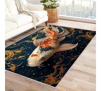 AMXBZC Area Rugs for Bedroom Living Room Beautiful Ocean Animals Washable Abstract Large Soft Indoor - Modern Low Pile Carpet for Bedroom Room Farmhouse Home Office(red)-60x90cm