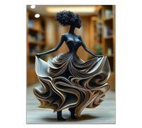 AMXBZC Black Woman Art Printing Dancing black girl poster Canvas Prints African Girl Picture,Nordic Boho Minimalist Artwork for Girl Bedroom Room Decor(black)-30x40cm Unframed