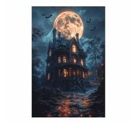 AMXBZC Halloween Wall Art Dark Academia Decor Horror Night Scene Gothic Prints,Dark Moody Decor Aesthetic Pictures, for Home Bedroom Hallway Dormitory(Yellow 88)-30x40cm Unframed