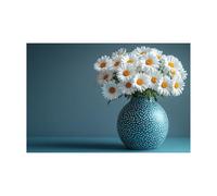 AMXBZC Modern Retro Pieces Wall Art Canvas Prints Wildflowers In A Vase Posters Painting,Office Home Gym Wall Classroom Decor Flower Pictures(Blue 38)-30x40cm Unframed