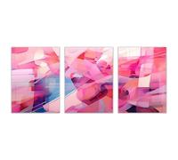 AMXBZC Set of 3 Abstract Masculine Wall Art Colorful Simple Pattern Large Prints Picture Poster for Living Room Bedroom Bathroom Wall Decor Office Poster Artwork(Pink)-50x70cmx3 Unframed