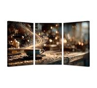 AMXBZC Set of 3 Modern Abstract Canvas Artwork Retro Leisure Artwork Motivational Posters Pictures for Living room, Bedroom, Decor Bathroom Wall Decor(brown)-60x80cmx3 Framed