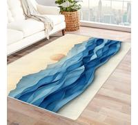 AMXBZC Vintage Washable Bedroom Area Rug Abstract Marine Pattern Soft Accent Rugs for Living Room Dining Room, Non-Slip Non-Shedding Low-Pile Entryway Floor Carpet(beige)-120x150cm