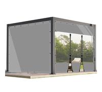 AMXFS Outdoor Curtain with Eyelets Weatherproof PVC Wind Protection Rain Cover Tarpaulin Patio Tarpaulin 0.5 mm Tarpaulin Outdoor Curtains for Gazebo Conservatory