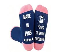 AMXJB 30th 40th 50th 60th Birthday Gift Years Of Being Awesome Birthday Socks Age Milestone Gift Novelty Socks Made in 1995 1985 1975 1965 Gift For Her (UK, Numeric, 4, 7, Regular, Regular, 40th)