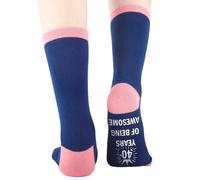 AMXJB 30th 40th 50th 60th Birthday Gift Years Of Being Awesome Birthday Socks Age Milestone Gift Novelty Socks Made in 1995 1985 1975 1965 Gift For Her (UK, Numeric, 4, 7, Regular, Regular, 60th)