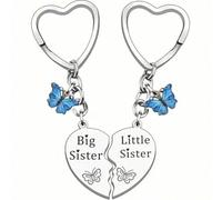 AMXJB Sister Keyring Gifts For Sister Keychain Sister Gifts From Sister Big Sister Gifts For Sister Birthday Gifts For Sister Christmas Gifts Love You Sis (2 Pcs Big Sister Little Sister)