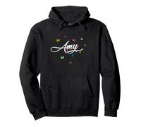 AMY - Adorable girl name with colorful Butterlies Pullover Hoodie