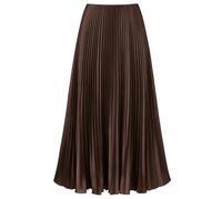 Amy Babe Women's Pleated Satin Long Skirt High Waisted Silk Maxi Skirts | Hidden Elastic Waistband, A-Line, Flared Hem, Silky, Swing, Holiday, Fall, Casual, Going Out, Elegant Skirts for Women