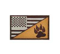 Amy Brown American Flag Patch with Dog Paw Patches, Hook and Loop Tactical Embroidered Patches, Working Dog Patches for Vest Harnesses Collars Leashes