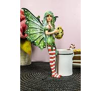 Amy Brown Chocolate Cookie and Candy Cane Tea Cup Christmas Fairy Collector Figurine