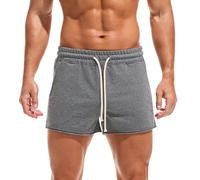 Amy Coulee Mens 3 Inch Gym Shorts Cotton Running Bodybuilding Sports Shorts with Pockets (Dark Gray, M)