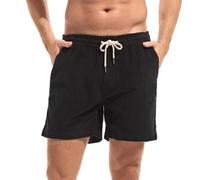 Amy Coulee Mens 5.5 Inch Corduroy Shorts with Pockets（Black, S