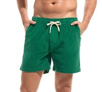 Amy Coulee Mens 5.5 Inch Corduroy Shorts with Pockets（Green, S