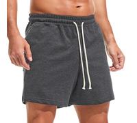 Amy Coulee Mens 5 Inch Casual Lounge Shorts with Pockets (Dark Gray, XL)