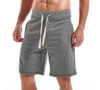Amy Coulee Mens Cotton Shorts Casual Sports Shorts with Pockets Athletic Workout Shorts (1X Big, Shadow Gray)