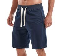 Amy Coulee Mens Cotton Shorts Casual Sports Shorts with Pockets Athletic Workout Shorts (Medium, Navy)